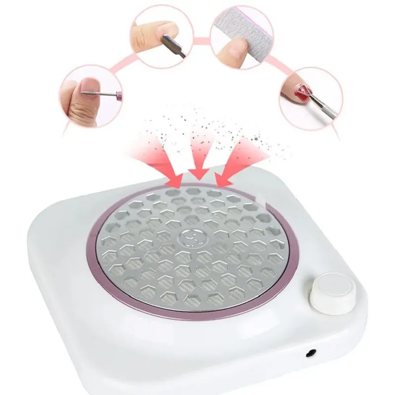 4500 U/min Nagelstaubsammler mit wiederverwendbarem Filter, leistungsstarker Vakuumventilator Acryl Nail Tech Staubsammler für Acryl-Gel-Nägel_voghion.com