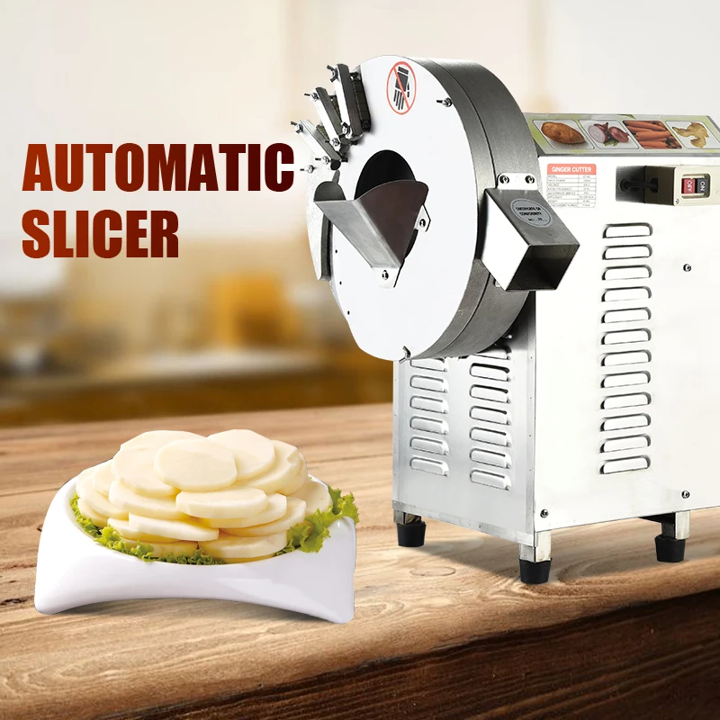 Automatically Commercial Industrial Electric Cucumber Garlic Ginger Onion Carror Potato Vegetable Chip Cutter Slicer Machine