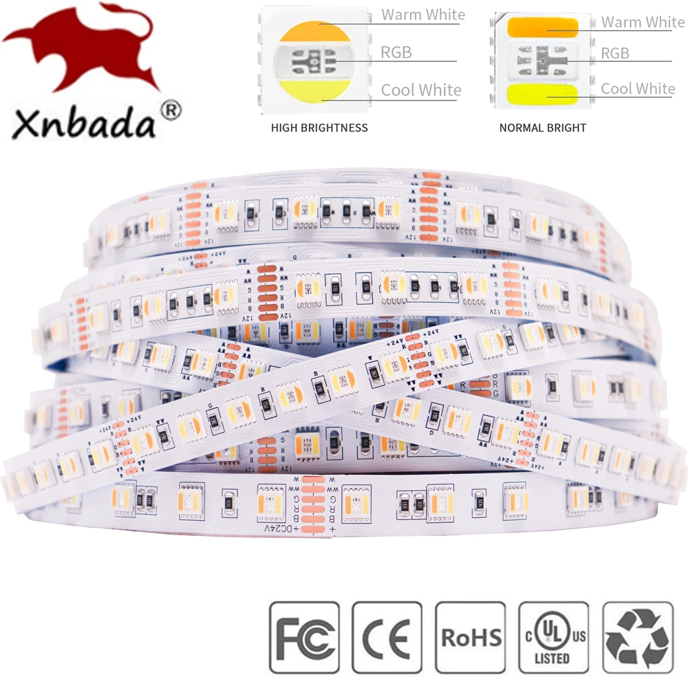 Hightlight-5050-RGBCCT-5-in-1-LED-Strip-RGB-WW-CW-2700-6500K-Lights ...