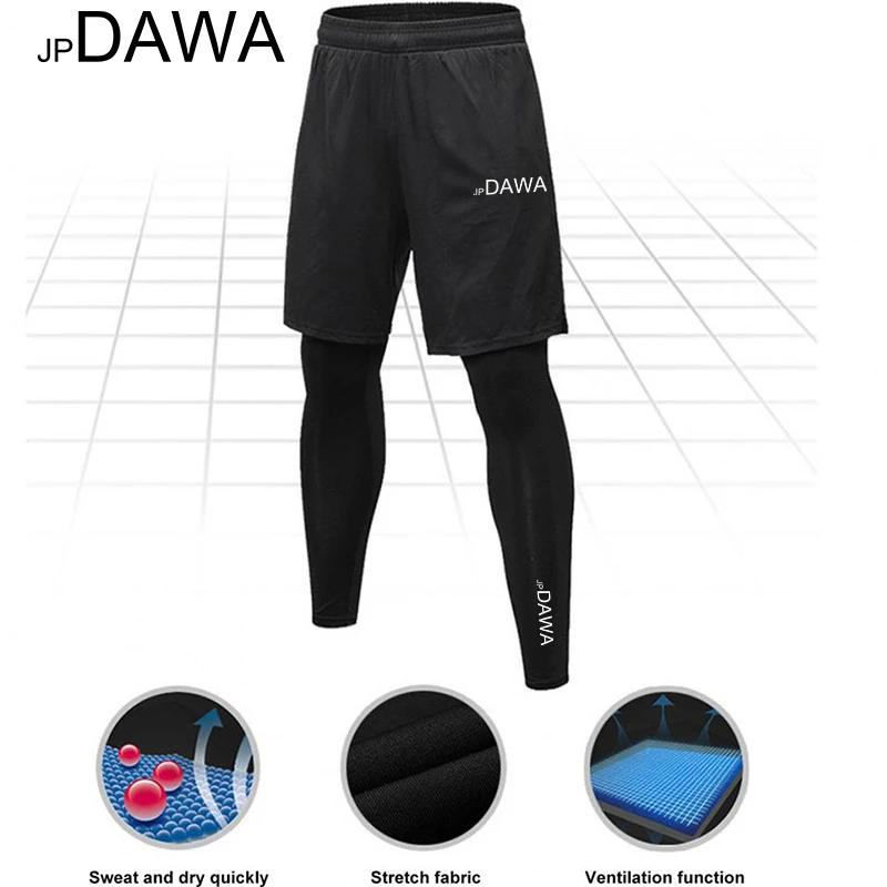 Wading Pants JP Dawa Summer Fishing Pants Men's Fake Two Piece Set Mosquito proof Outdoor Fitness Cycling Tight Elastic Luya Fishing Pants