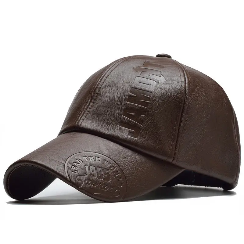 New PU Leather Baseball Cap Men Sports Golf Hat Army Military Hat