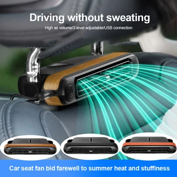 Ventilatore portatile per auto per sedile posteriore ventola di raffreddamento elettrica aria condizionata 3 velocità ventola d'aria per interni auto regolabile
