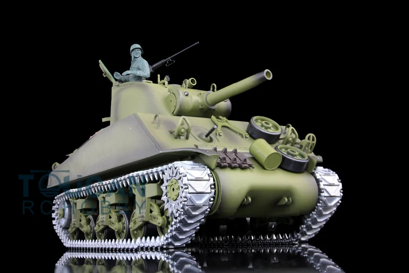 Upgraded Heng long 1/16 Scale 7.0 M4A3 Sher RC Tank 3898 Barrel Recoil 360 Rotating Turret Outdoor Toys Model 4