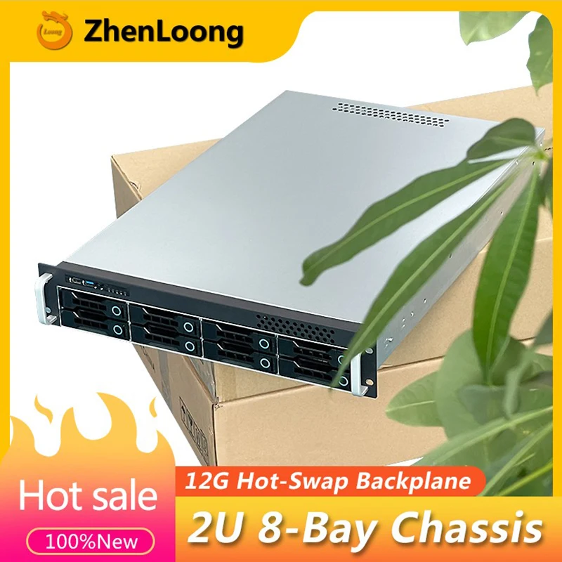 

ZhenLoong 2U 8 Bays NAS Hard Disk Hot Swap Storage Server Rack Case Chassis With Mini SAS SATA 12Gb Backbplane SFF8643