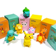 

Genuine Pokemon Starry Dream Series Pikachu Jirachi Eevee Komala Snorlax Bulbasaur Anime Figures With Plush Base Model Dolls Toy