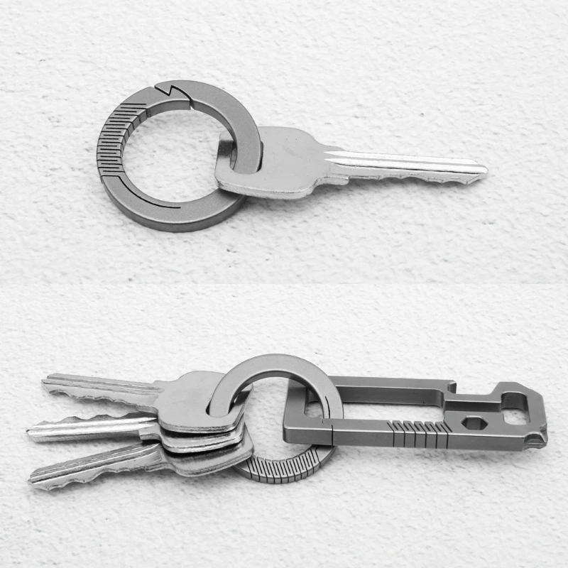 Titaniums Carabiner Keychains Clip Small Carabiner Clip Quick Releases Spring Keyring AntiLost Quick Releases Key Rings