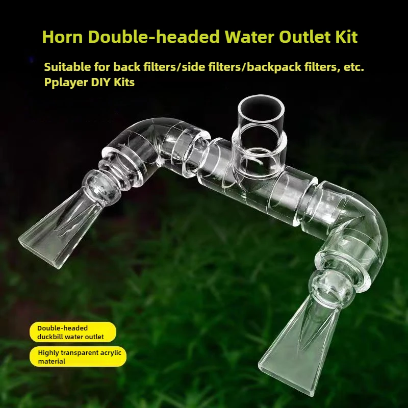 1SetAquarium Tank Pumpe Entenschnabel Wasser Ausgang Doppel Headed Universal Aquarium Sprinkler Garten Bewässerung Wasser Rohr Anschlüsse