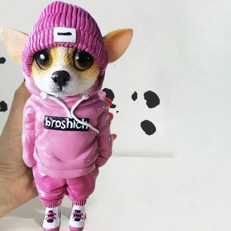 튼튼한 정원 장신구, 서있는 개 조각, 장식 서있는 개 동상, 어린이 선물, 책상용 개 조각