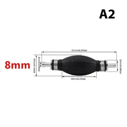 Universal Hand Fuel Pump Line - Rubber Aluminum Primer Bulb for Diesel and Oil Transfer (8mm)