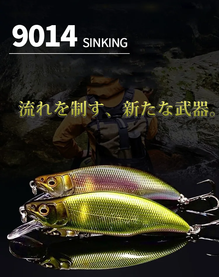 Description Picture 2 of itemJapanese Design Pesca Torrent Stream Hard Fishing Lure 64mm8.3g Sinking Minnow Isca Artificial Baits For Perch Trout