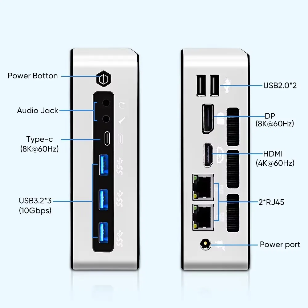 2025 Topton 13th Gen Mini Gaming PC i7 1360P 2xDDR5 4800MHz 2*NVMe Windows 11 NUC Mini PC Portable Computer 2 LAN HTPC WiFi6 2