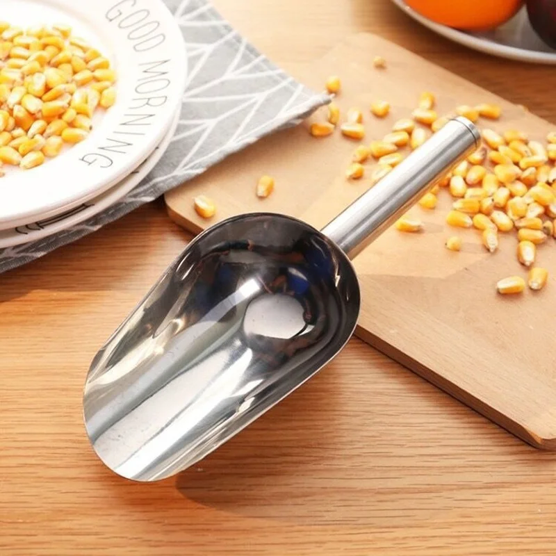 Metal Ice Scoop Small Stainless Steel Ice Scoop For Ice Bucket Kitchen Bar  Party Wedding Popcorn Food Scoop Hot Sale - AliExpress