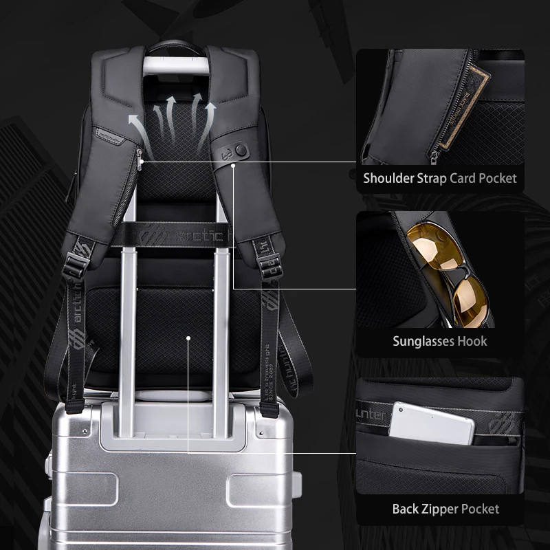 Arctic Hunter Laptop Bag Backpack College Style Simple Design Large Capacity Men's Casual New Backpack Teen Student Bag 4