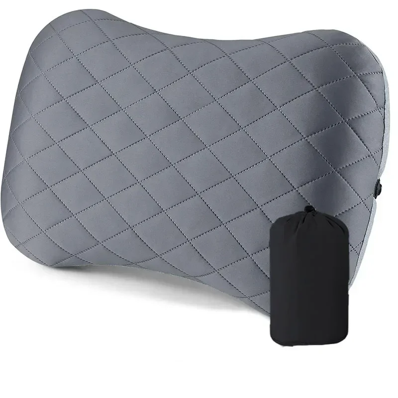 Ultralight Inflatable Camping Travel Pillow with Soft Washable Cover -  Ergonomic Inflating Pillows for Neck & Lumbar Support