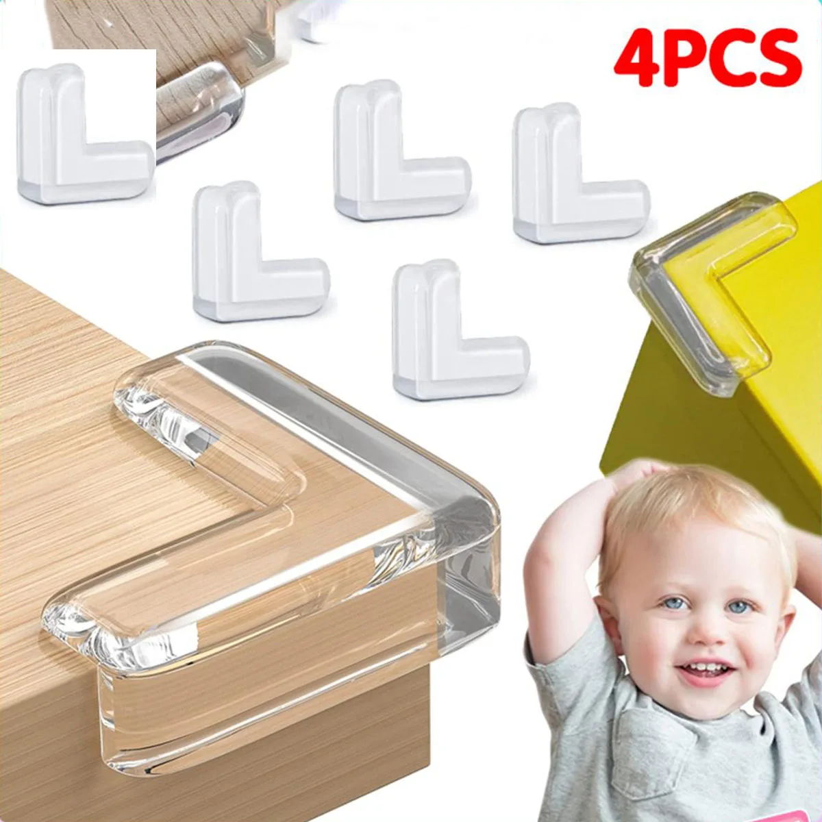 Table Corner Edge Protector Guard Safety Silicone 4Pcs For Baby Kids Children