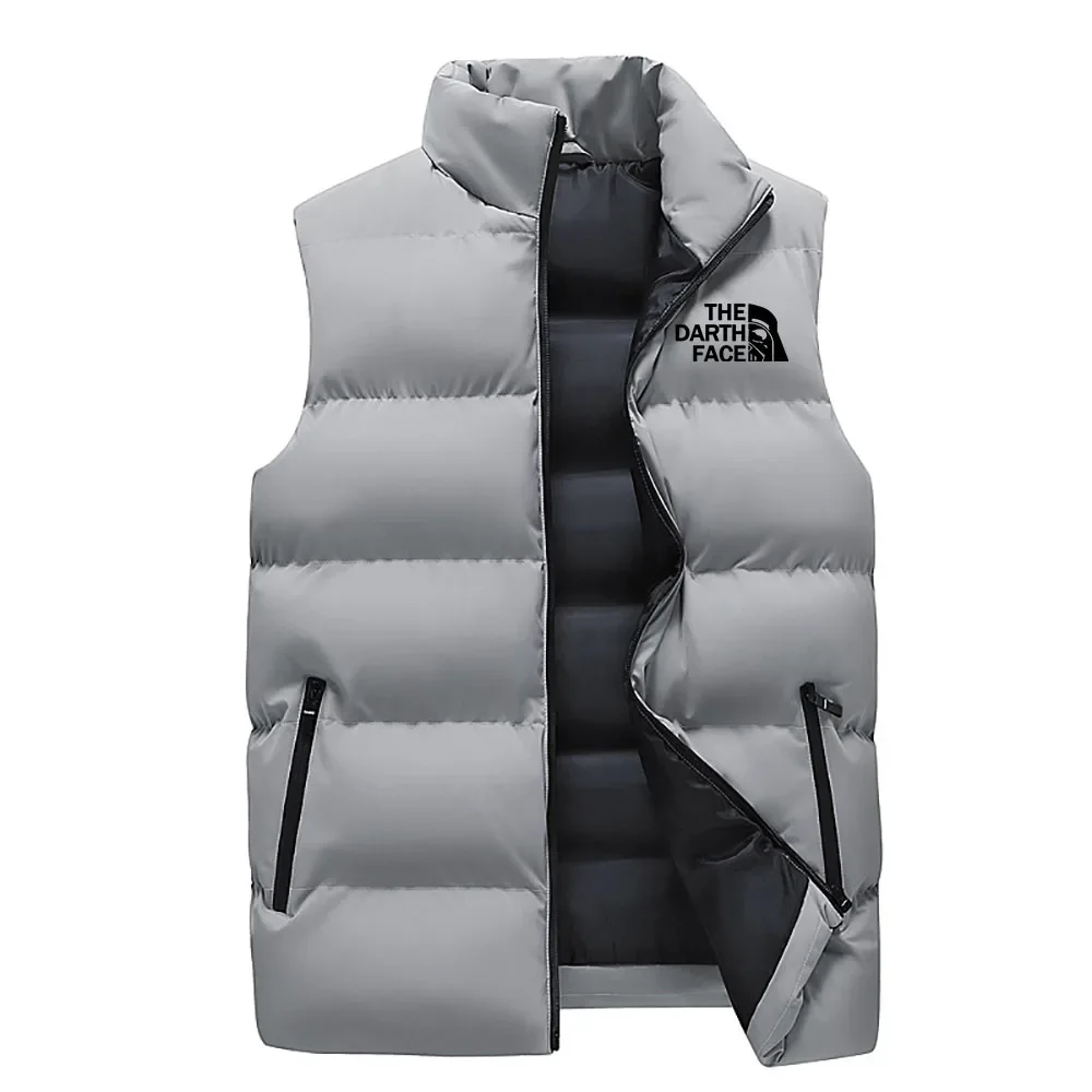 

2024 new winter brand clothing vest warm sleeveless jacket casual vest winter windproof jacket men's zipper down vest