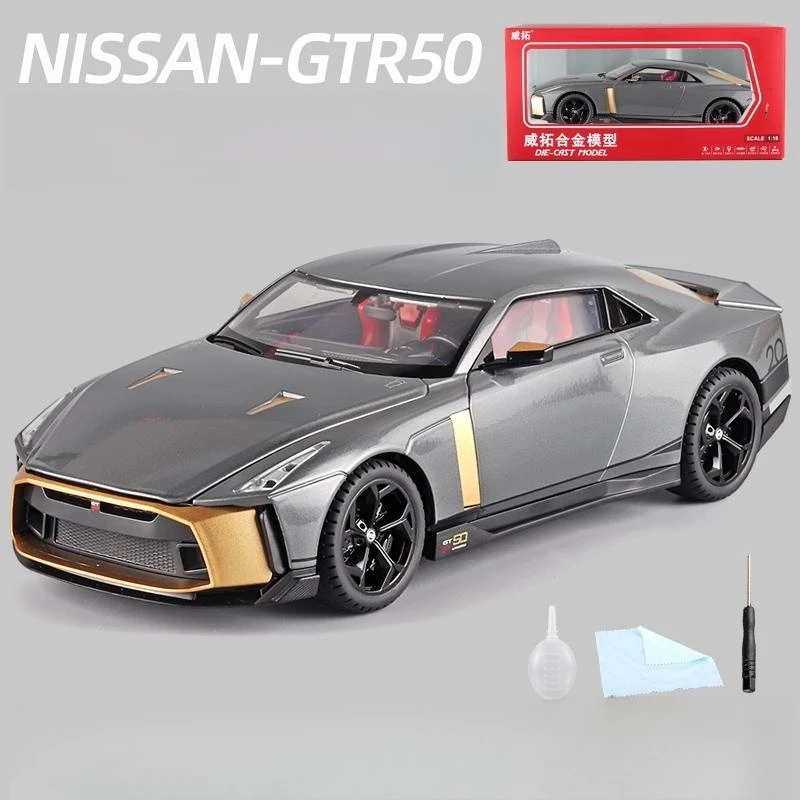 1/18 Nissan GTR 50 Toy Car Model Diecast Miniature Racing
