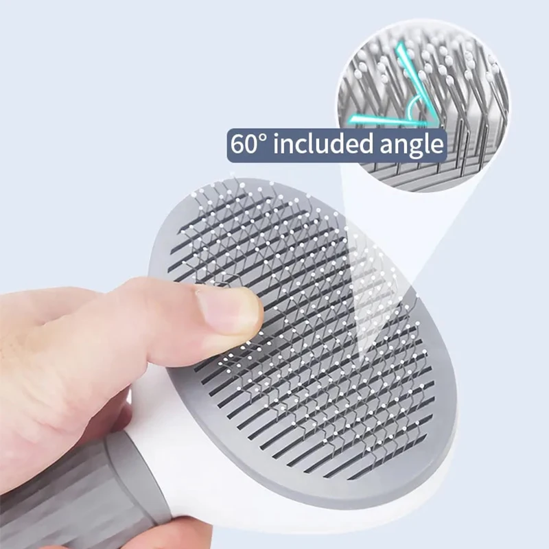 Pet Grooming Comb with Non-Slip Handle and Stainless Steel Bristles