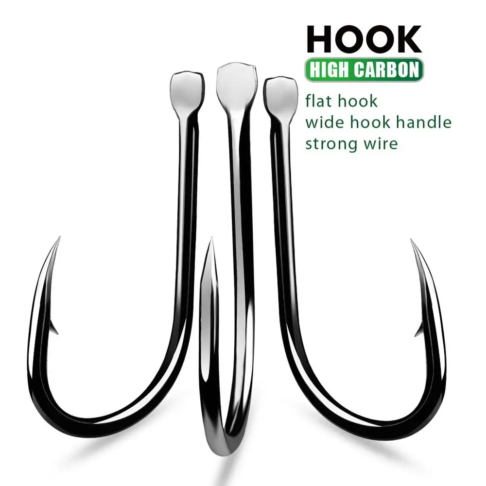 

High Carbon Steel Fishing Hook With Barb Anti-rust Barbed Carp Hooks Flat Sharpened Single Fishhook for 30PCS Fly Fishing