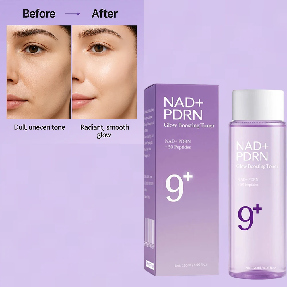 NAD+PDRN Glow Boosting Toner Firming Hydrating Elasticity Fade Fine Lines Skincare Moisturizing Essence for Dry Skin 120ML