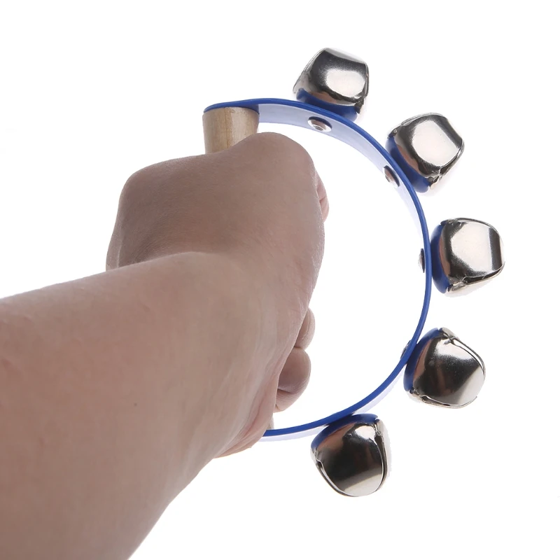 

Y1UB Ручные сани-колокольчики с деревянной ручкой Колокольчик ударные музыкальные игрушки для детей