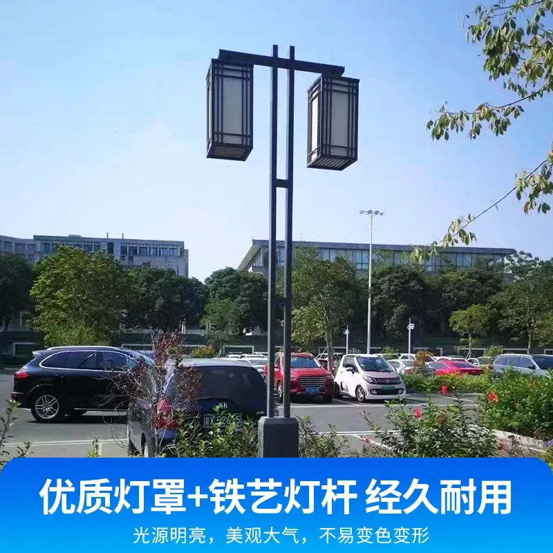 

Retro outdoor landscape lights, courtyard lights, garden villas, double head iron frosted waterproof lighting, LED outdoor light