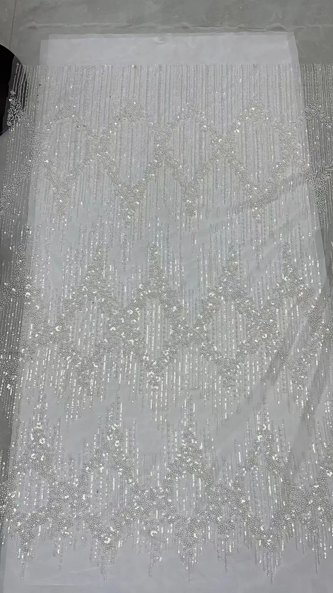 

Sequin and beads African French Net Lace Fabric ZH-13085817 High Quality Tulle Mesh Lace Bridal Nigerian Wedding Dress Lace