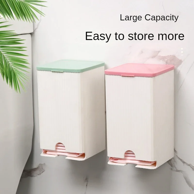 Wall-Mounted Waterproof Bathroom Organizer Versatile Dustproof Sanitary Napkin & Craft Storage Box bathroom organizer shelf
