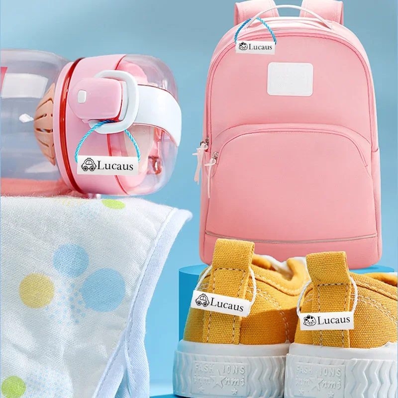 Stationery Stickers Customize Name Tag Sticker Waterproof Personalized Label Children bottle School Office Variety Shape Color
