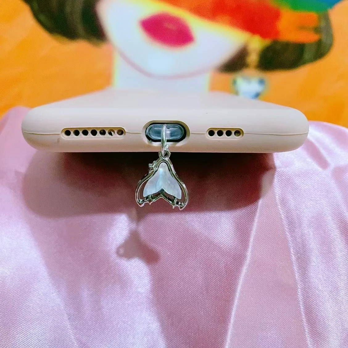 Bingbling 물고기 꼬리 전화 먼지 플러그 펜던트 핸드 가방 액세서리 장식 삼성 용 아이폰 Type-c 안드로이드 포트