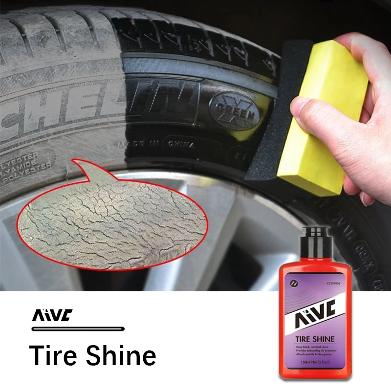 Tire Shine AIVC 150ml Tyre Gloss Hydrophobic Sealant Wax for Car Tire Automotive Tire Coating Refurbishing Agent Cleaner