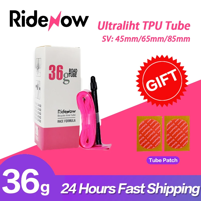 RideNow Ultralight Bike Inner Tube With Patch Kit 700X32c Road Bicycle TPU Tire 45/65/85mm