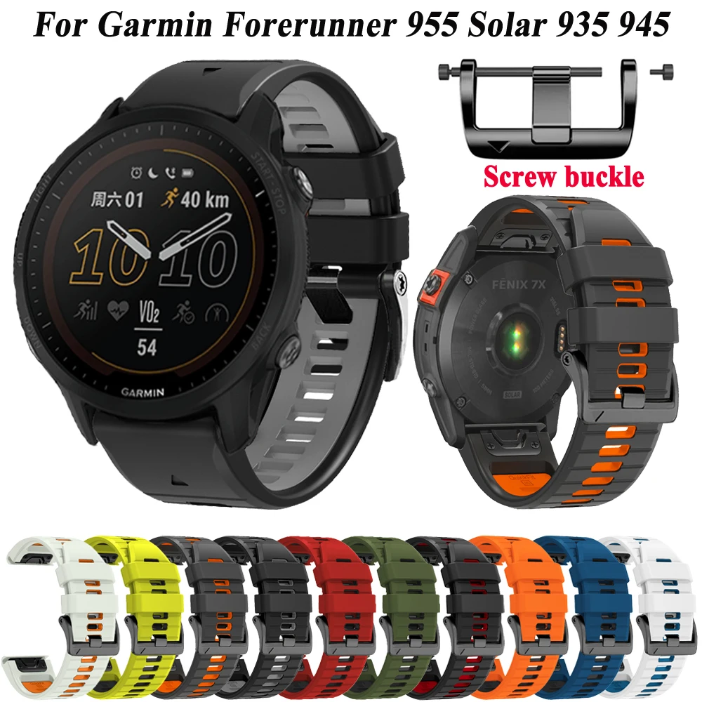 

26 22mm Quickfit Watchband For Garmin Forerunner 955 Solar 935 945 Epix Instinct 2 Silicone Wrist Band For Approach S70 S60 Belt