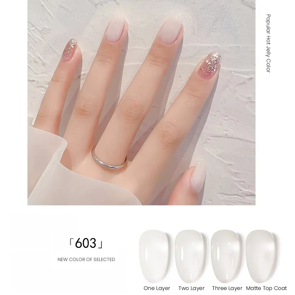 MAYCHAO Gel-Nagellack Meeresblau – 15 Ml, Durchscheinend Nude, Soak-Off UV/LED Gel, Bis 28 Tage Haltbar