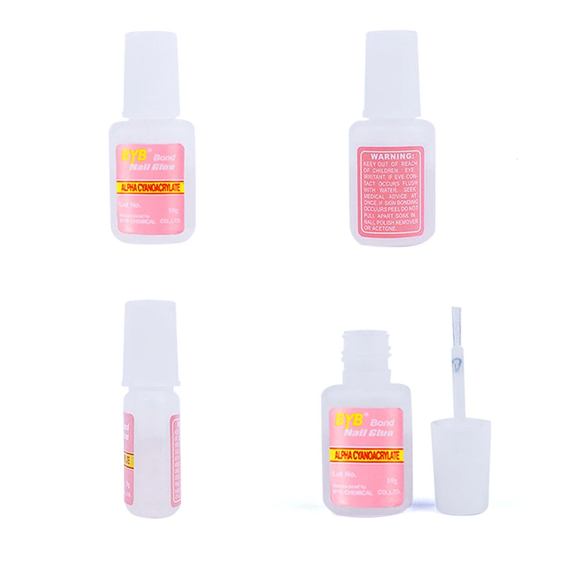 Nail Glue 10g Nail Glue Applicator Brush Fake Nails Clear Strong Glue Manicure Fast Drying False Tips