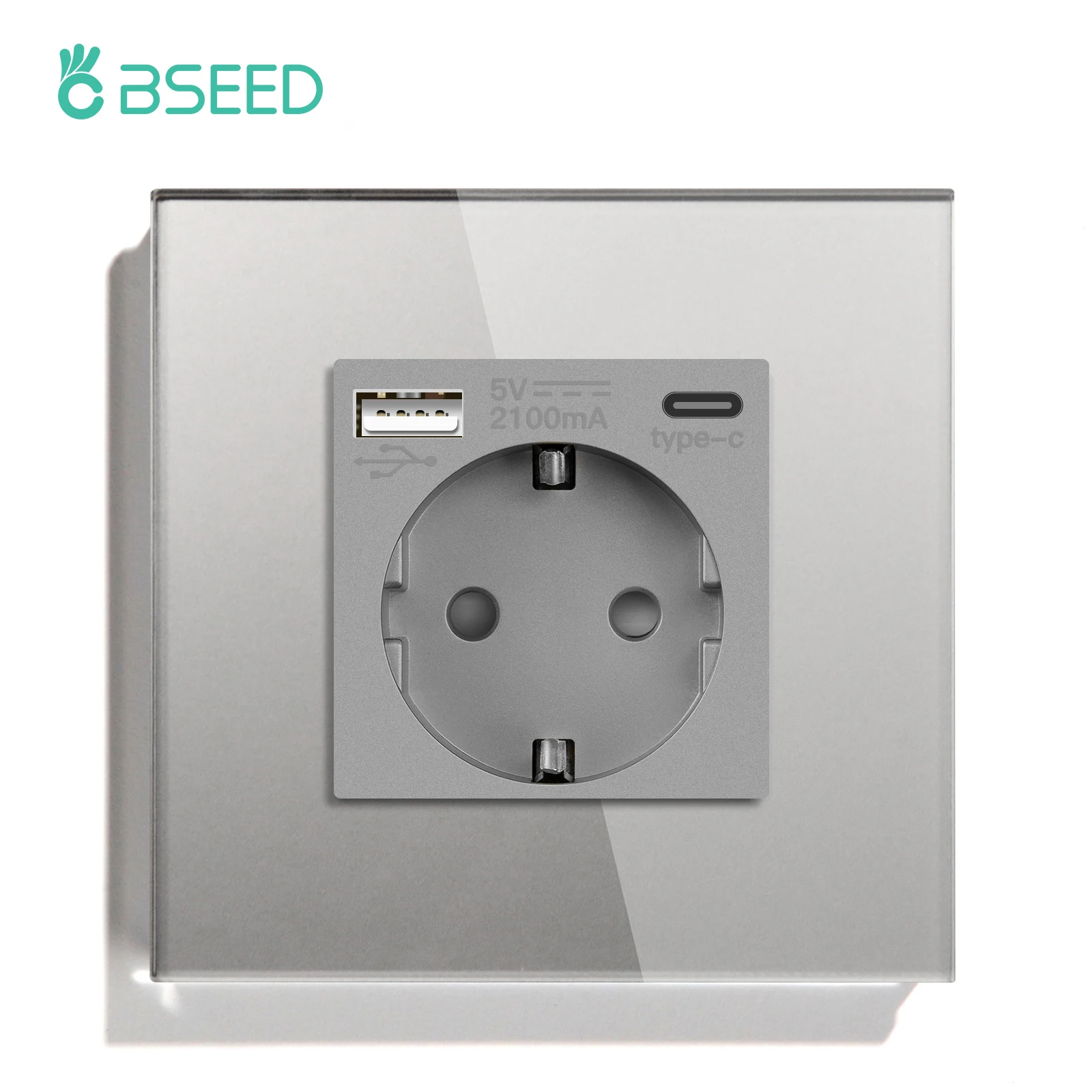 BSEED LIFE Schuko stopcontact met USB/type C 20 W, inbouwEU-standaard