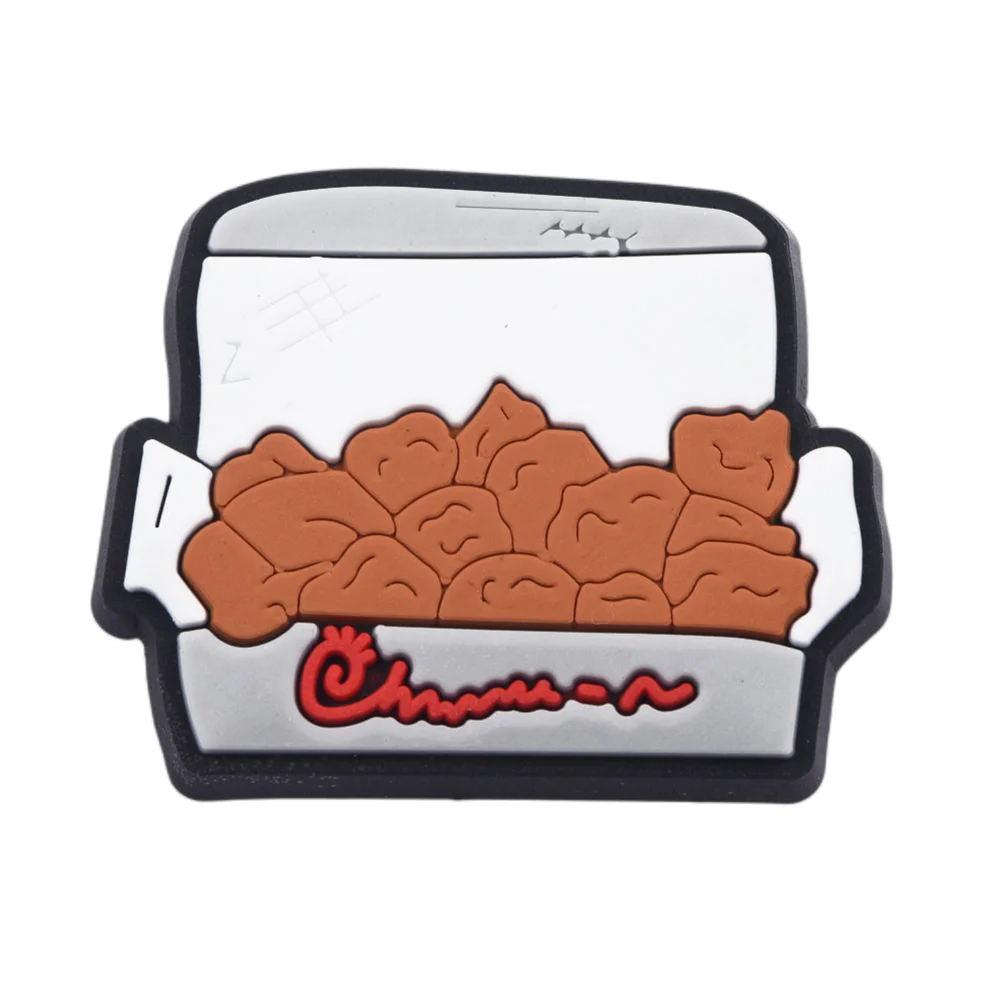 1 Pcs Fast Food Shoe Charms Burger Chicken Fries Drinks Shoes Decorations Clogs Sandals Bracelets Accessories Kids Party Gifts