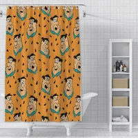 Shower Curtain Waterproof Polyester Fabric Paint Colorful Curtains Classic Cartoon Flintstones Home Bathroom Decor With Hook 2