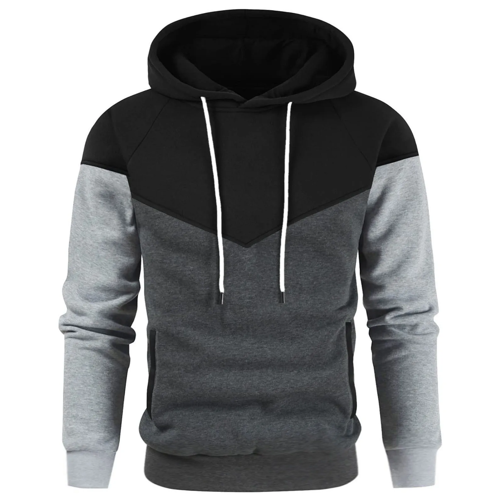Men's Autumn/Winter Splicing Hoodie Outdoor Casual Sportswear Street Fashion Fleece Warm Loose Hoodie winter sweatshirt men women hoodies