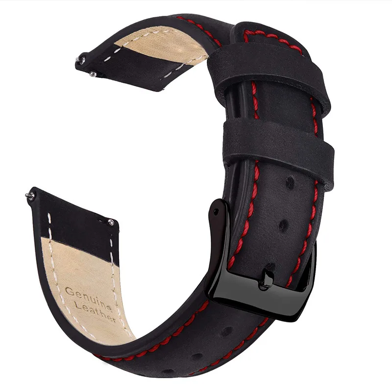 Vintage Leather Watch Strap 22mm For Huawei Bracelet For Samsung watch Accessories Quick Release Smartwatch Watchbands UTHAI