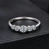 Bamoer U Bezel Moissanite Ring Round Cut 5 Stones Lab Diamond for Woman 925 Sterling Silver Original Sparkling Gift D Color VVS1 6
