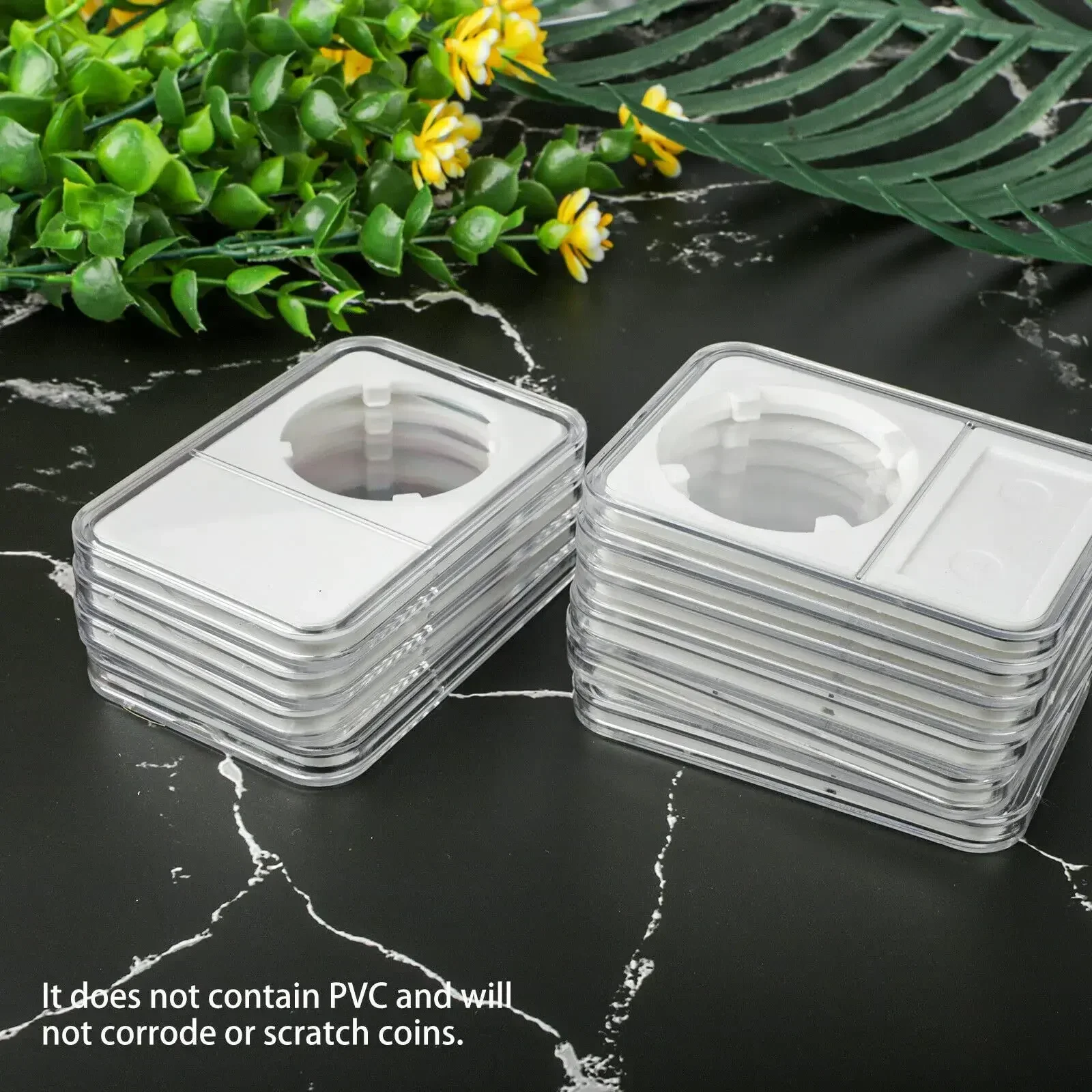 1pcs Plastic Storage Accessory Coin Plate Collectible Coin Holder Coin Display Plate Organiser Capsule Protection Display Stand 6