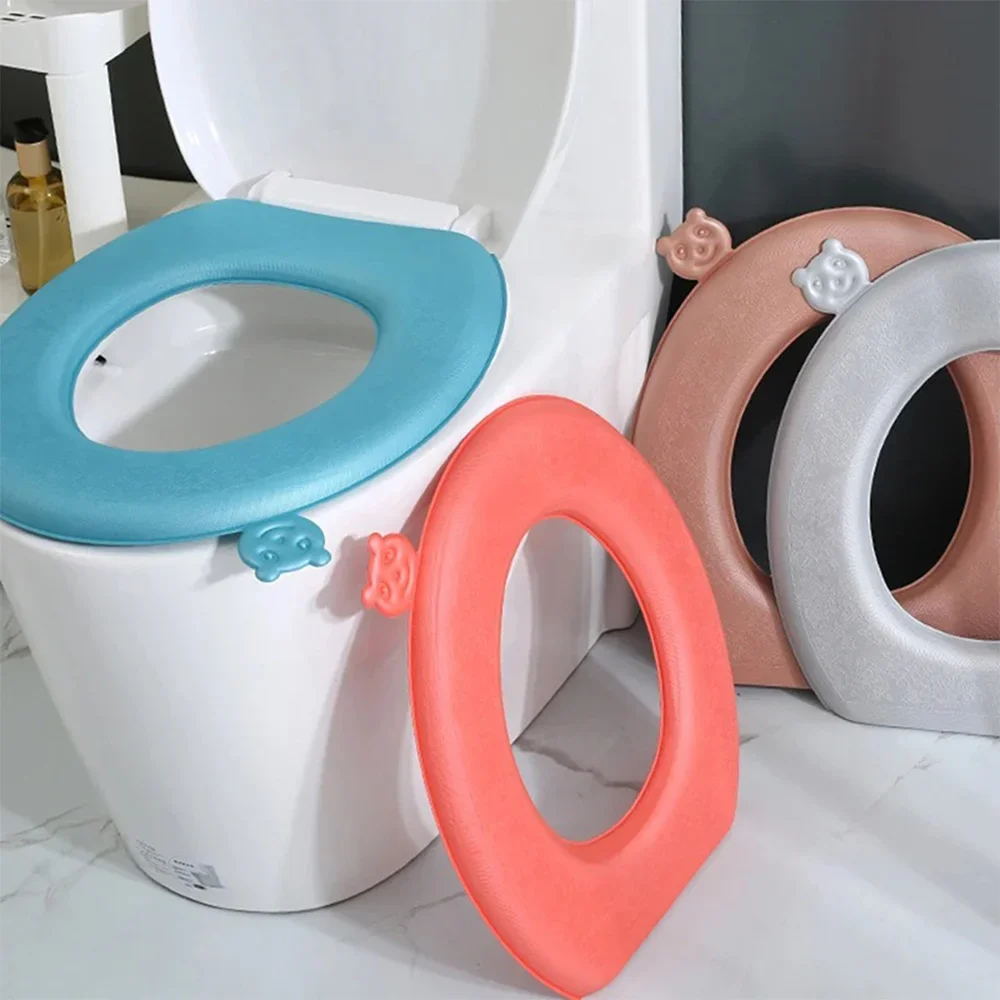 Toilet Seat Cover EVA Handheld Lift Toilet Seat Cover Thickened Four Seasons Universal Toilet Seat Cushion Paste Type Cushion Accessories