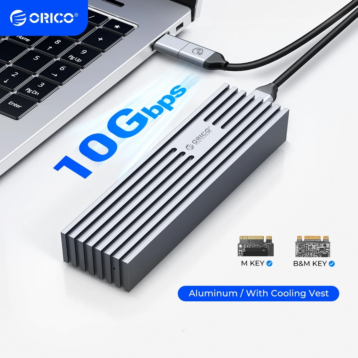 Nvme Gabinete Ssd Gabinete 10gbps Pcie tipo c m2 Ssd Case m Key Solid State Drive Suporte Uasp Orico-m.2