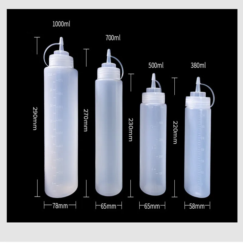 200/320/450/750ml Squeeze Bottle Chocolate Dispenser With Cap Cake Decorating Tool Bread Baking Dessert Condiment Bottle syrup dispenser,condiment bottles