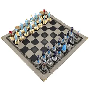 Luxury handmade chess set Genghis Khan vs Muscovites 600140002 (bronze,  gold/silver)