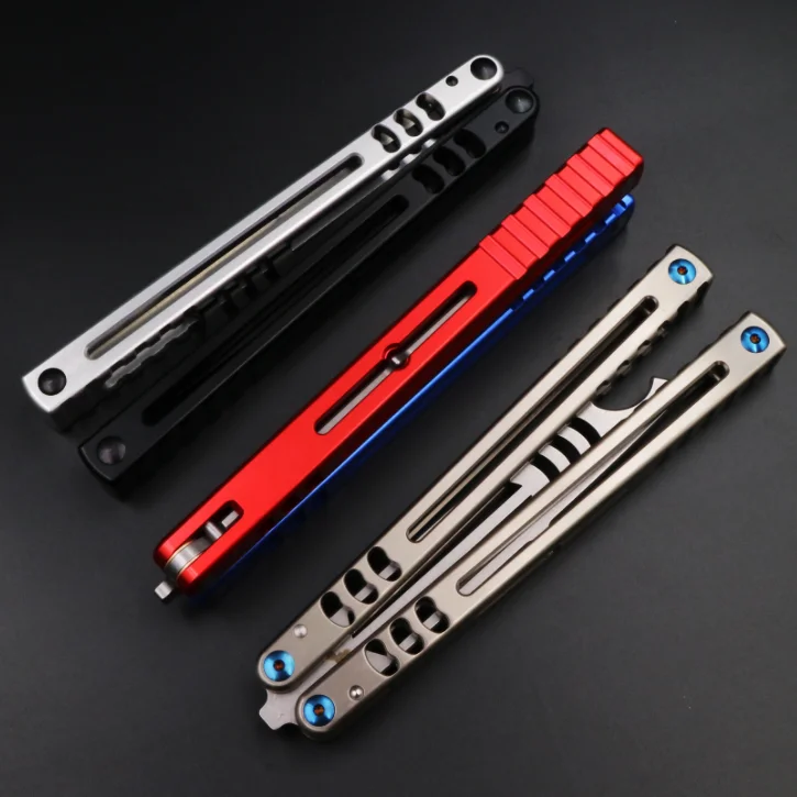 Mako V5 Bottle Balisong Trainer 7075 Alumimum Handle with Bushing Structure Butterfly knife Training for Self-Defense 2