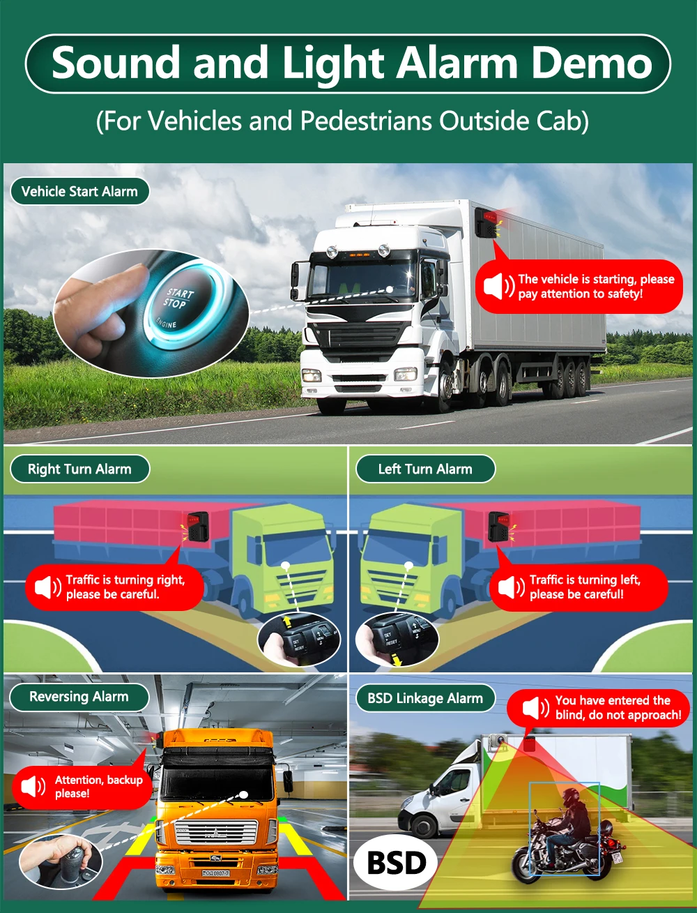 10.36 بوصة 5 قناة شاحنة نظام مراقبة الكاميرا BSD إنذار MP5 شاشة تعمل باللمس DVR مسجل فيديو السيارة AHD 1080P كاميرات عكسية