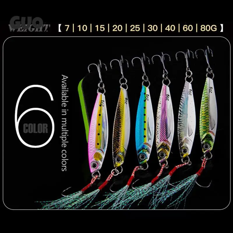 Metal Jig Shore Jigging Sea Fishing Slow Jig Lifelike Metal Jigging Slow Jigging Spoon 3D Print Laser Artificial Bait