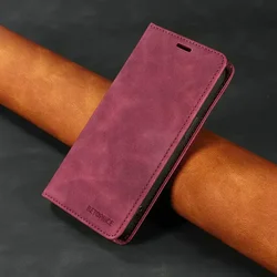 Luxury 360° Protection RFID Flip Cover Case for Moto Edge 50 Fusion (Red)
